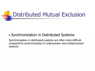 Distributed Mutual Exclusion