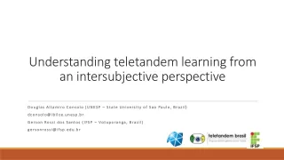 Understanding teletandem learning from an intersubjective perspective