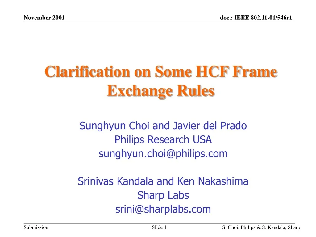 PPT - Clarification on Some HCF Frame Exchange Rules PowerPoint ...