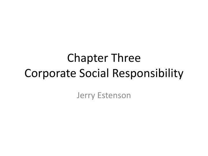 chapter three corporate social responsibility