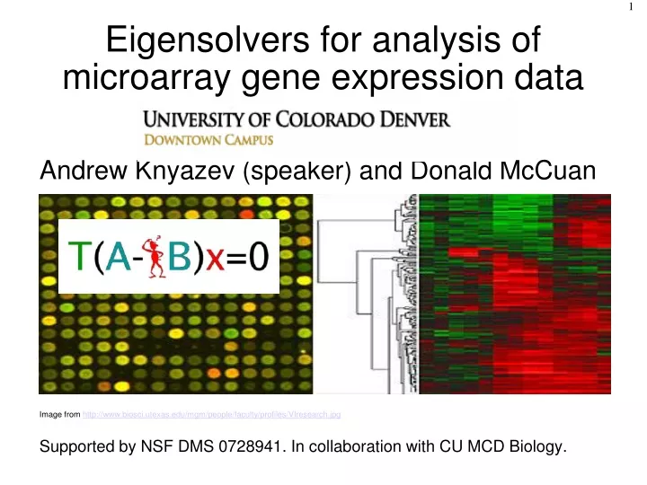 eigensolvers for analysis of microarray gene expression data