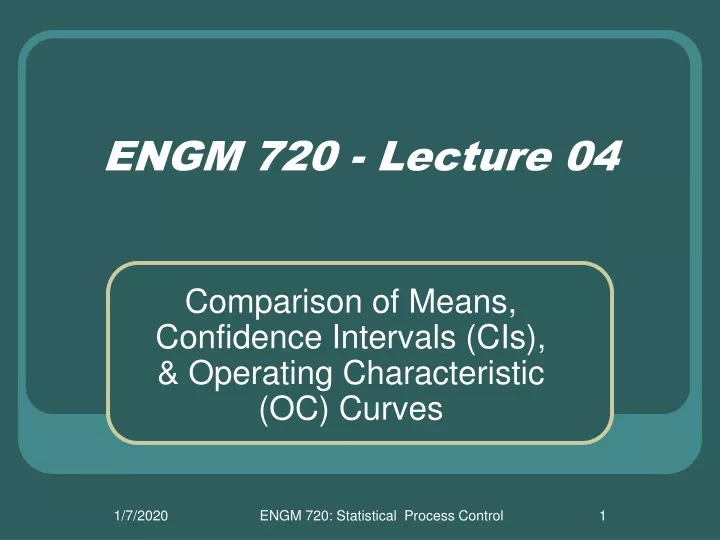 engm 720 lecture 04