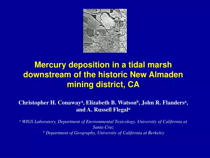 mercury deposition in a tidal marsh downstream