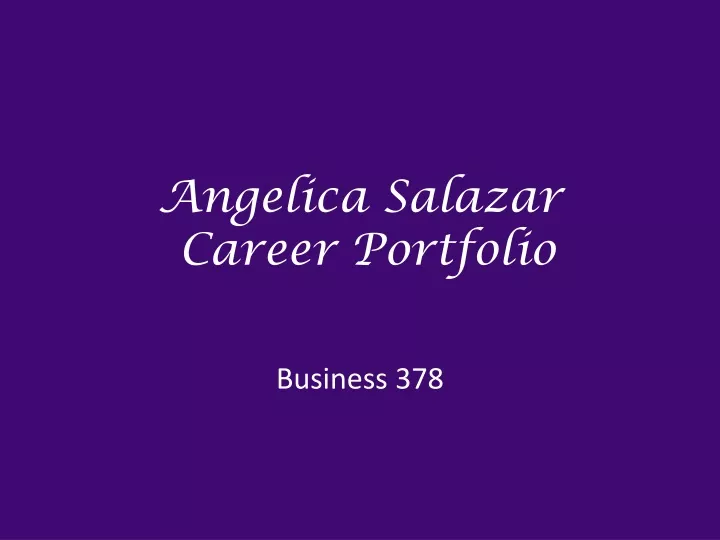 angelica salazar career portfolio