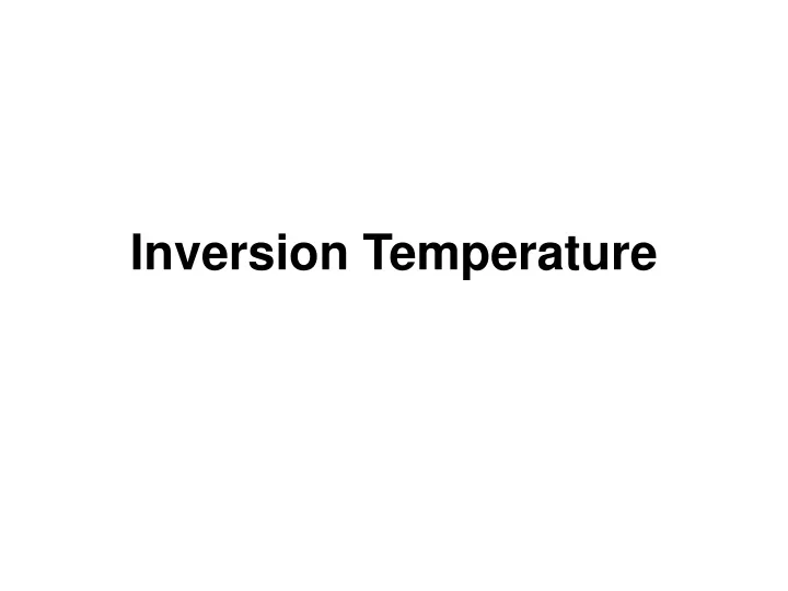 inversion temperature