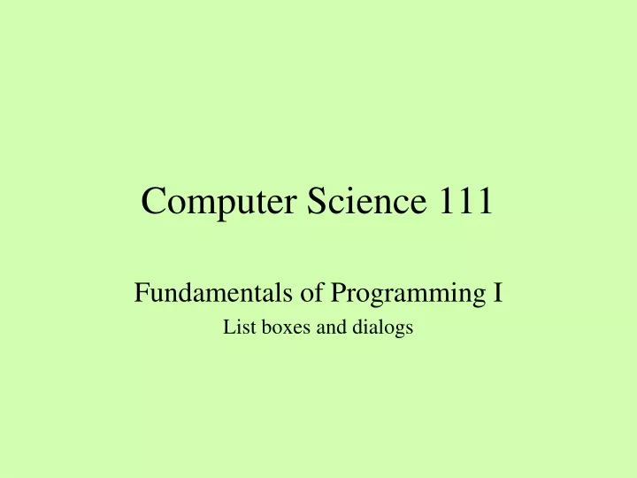 computer science 111