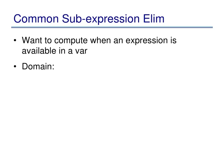 common sub expression elim