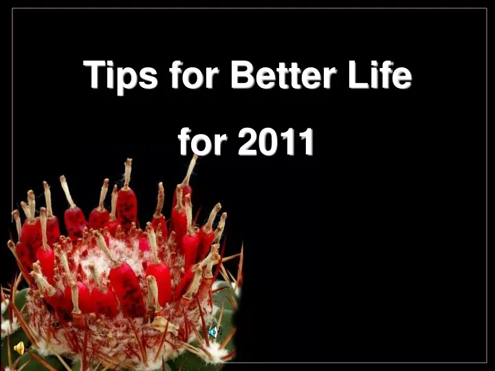 tips for better life for 2011