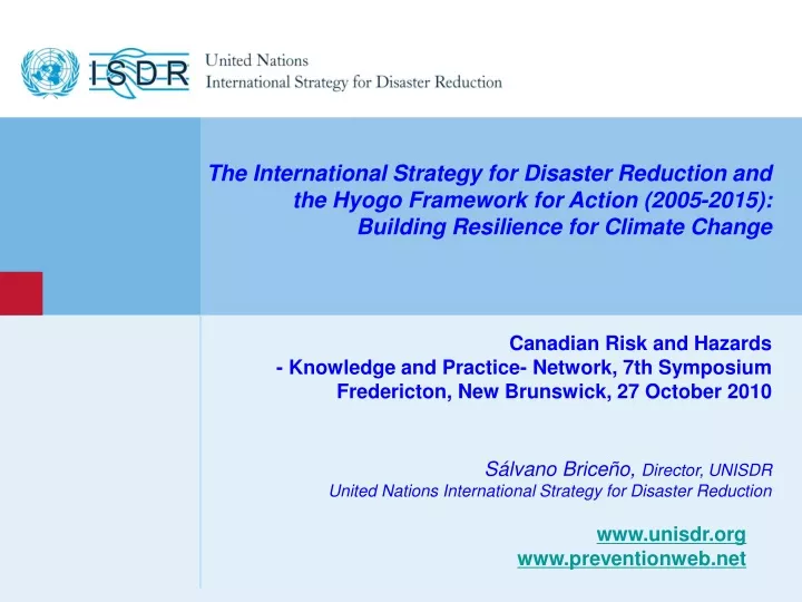 the international strategy for disaster reduction