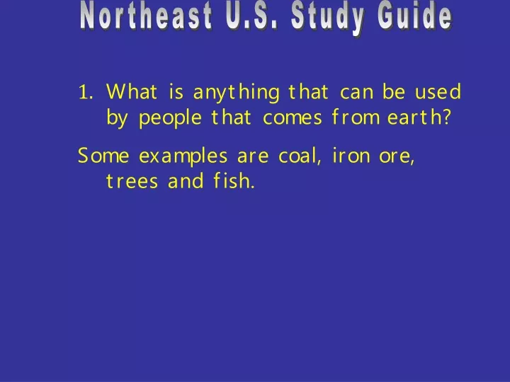 northeast u s study guide