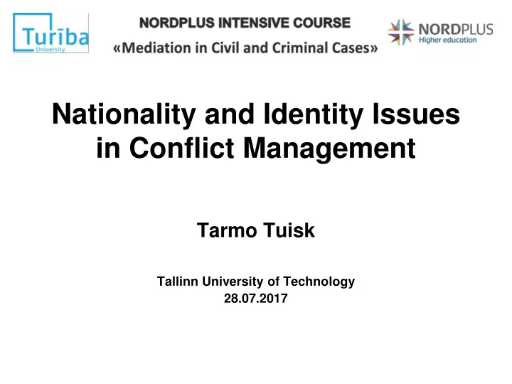 nati onality and identity issues in conflict management