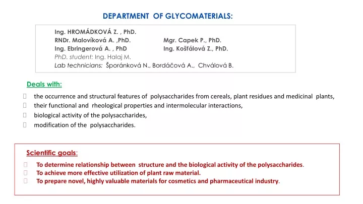 department of glycomaterials