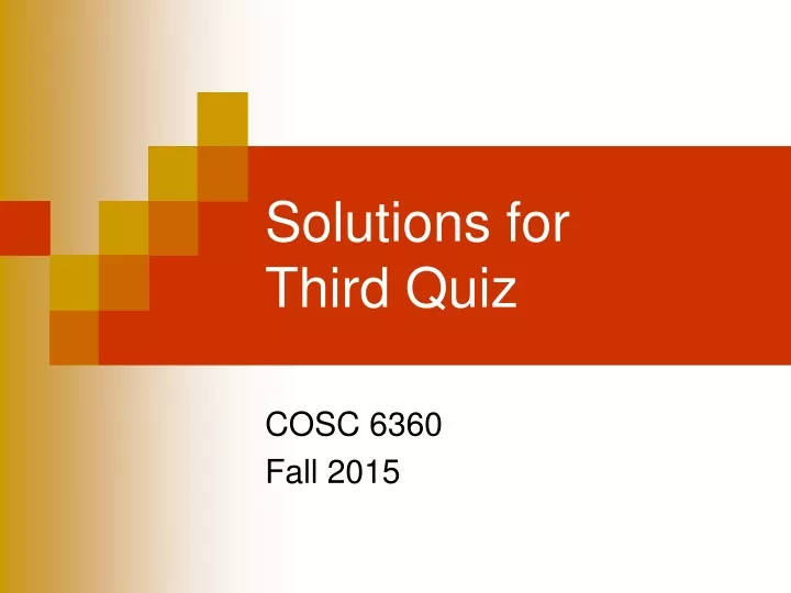 solutions for third quiz