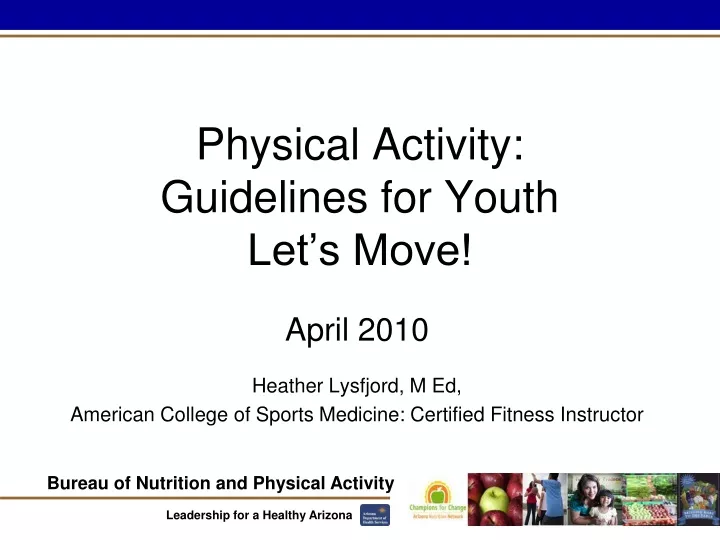 physical activity guidelines for youth let s move