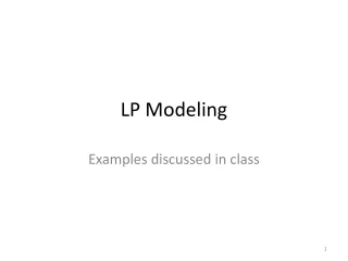 LP Modeling