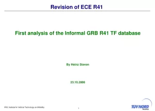 Revision of ECE R41