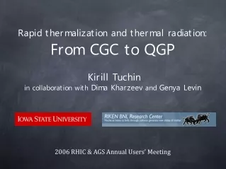 Rapid thermalization and thermal radiation:  From CGC to QGP
