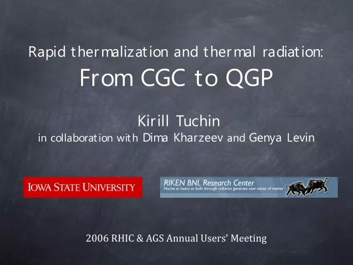 rapid thermalization and thermal radiation from cgc to qgp