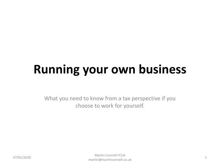 running your own business
