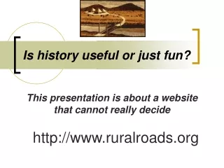 Is history useful or just fun?