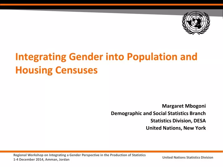 integrating gender into population and housing censuses