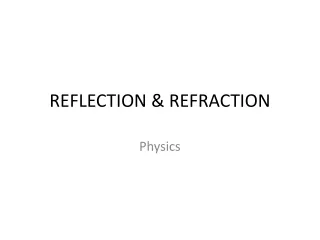 REFLECTION &amp; REFRACTION