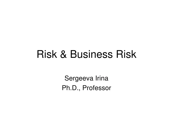 risk business risk