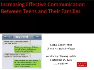 Increasing Effective Communication Between Teens and Their Families