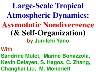 Large-Scale Tropical Atmospheric Dynamics:  Asymptotic Nondivergence  &amp; Self-Organization