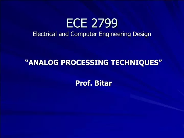 ece 2799 electrical and computer engineering design