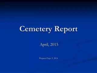 Cemetery Report