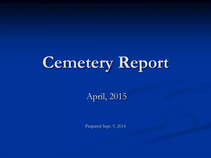 cemetery report