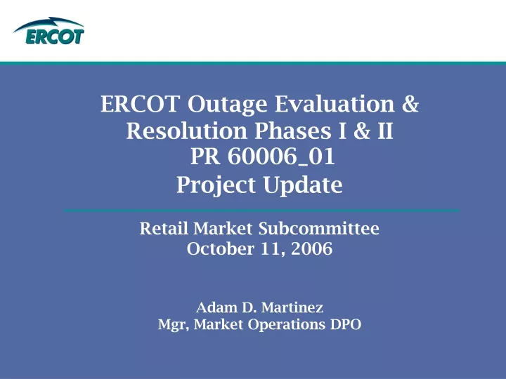ercot outage evaluation resolution phases