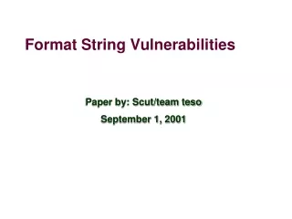 Format String Vulnerabilities