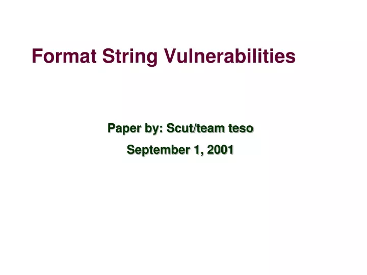 paper by scut team teso september 1 2001