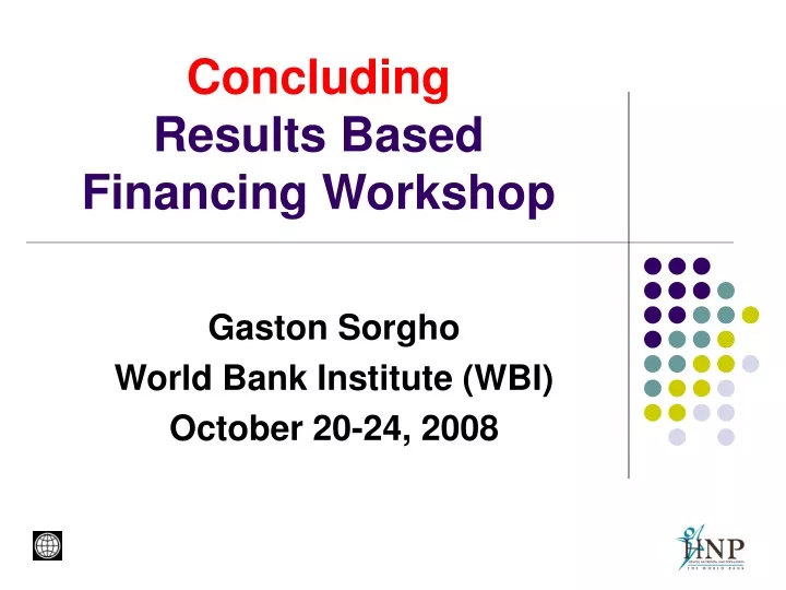 concluding results based financing workshop
