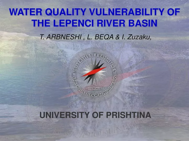 water quality vulnerability of the lepenci river basin