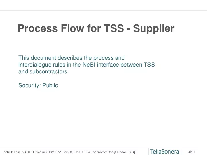 process flow for tss supplier