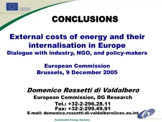 External costs of energy and their internalisation in Europe