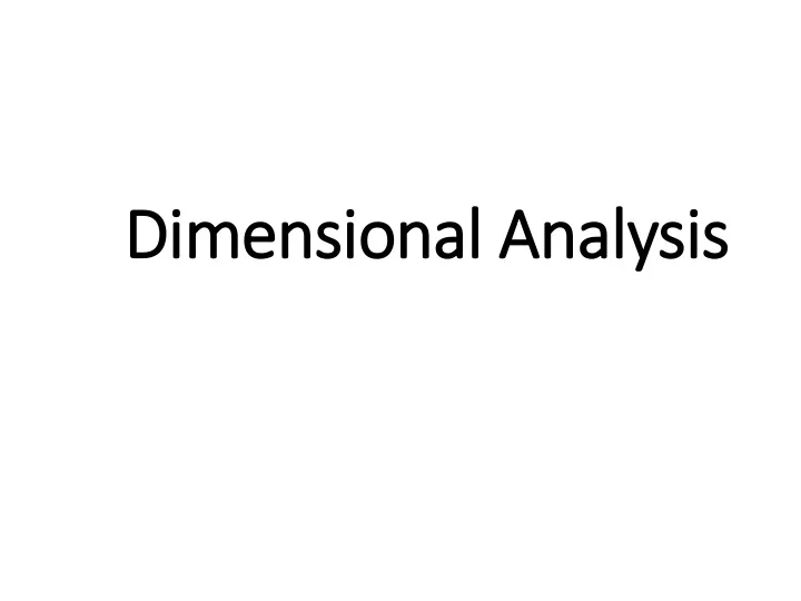 dimensional analysis