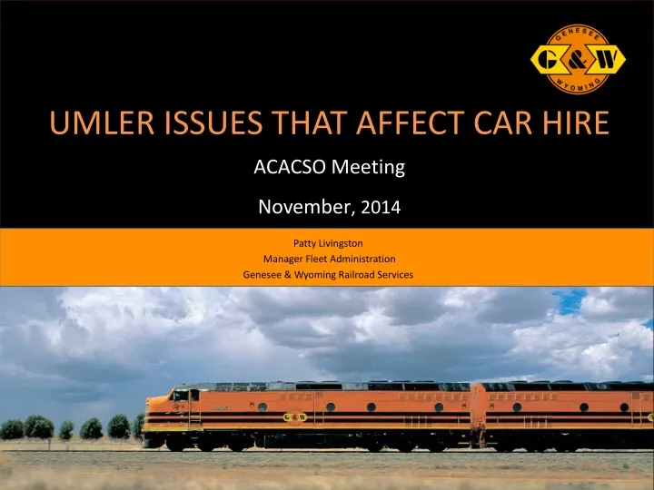 umler issues that affect car hire acacso meeting november 2014