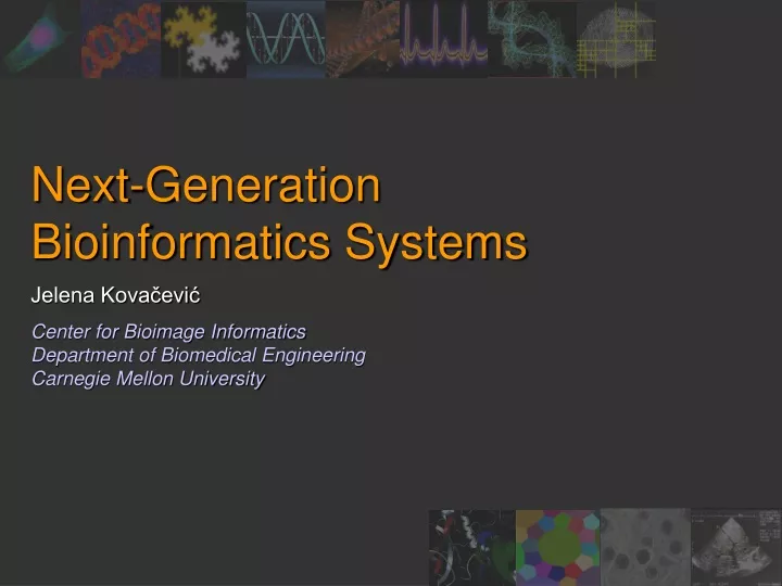 next generation bioinformatics systems