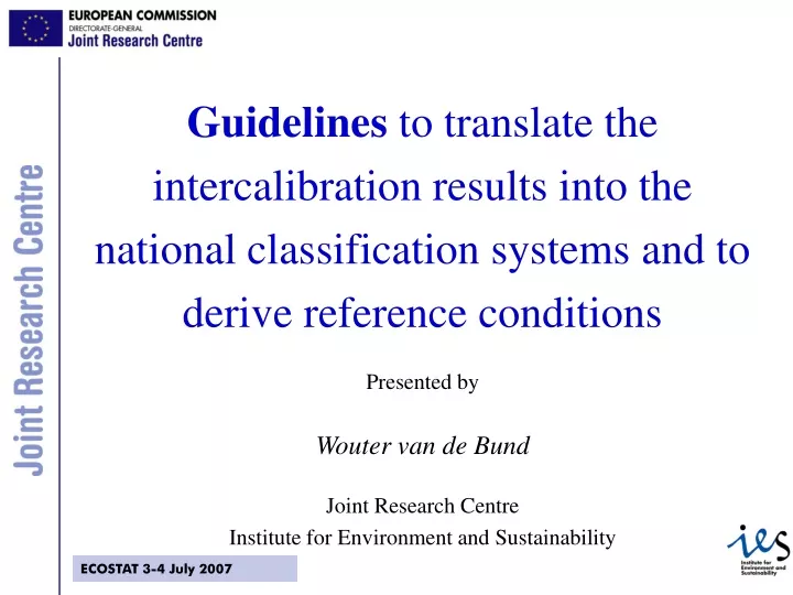 guidelines to translate the intercalibration