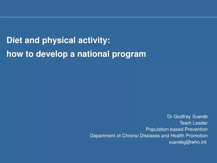 diet and physical activity how to develop