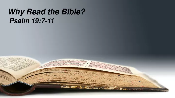 why read the bible