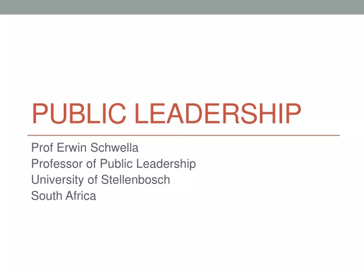 public leadership