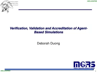 Verification, Validation and Accreditation of Agent-Based Simulations