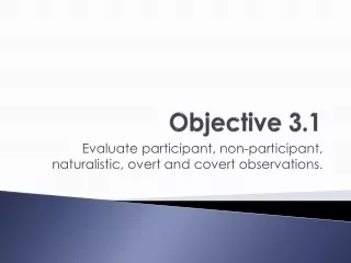 Objective 3.1