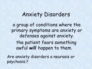 Anxiety Disorders