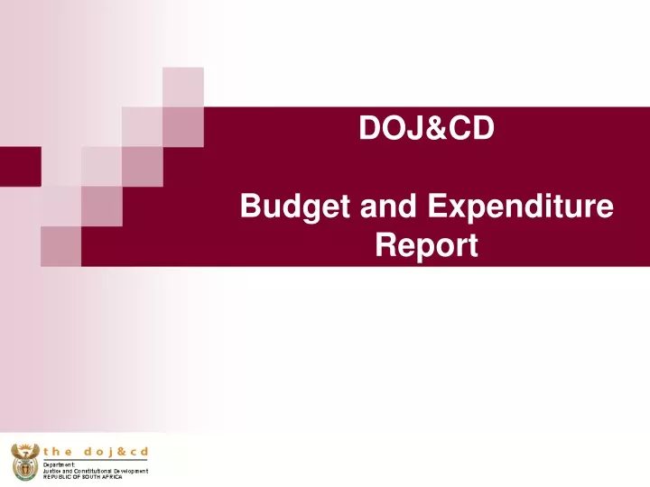 doj cd budget and expenditure report